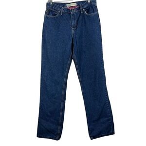 Cabela's‎ Womens Flannel Lined Straight Leg Jeans Size 12 Long 34x34 Dark Wash